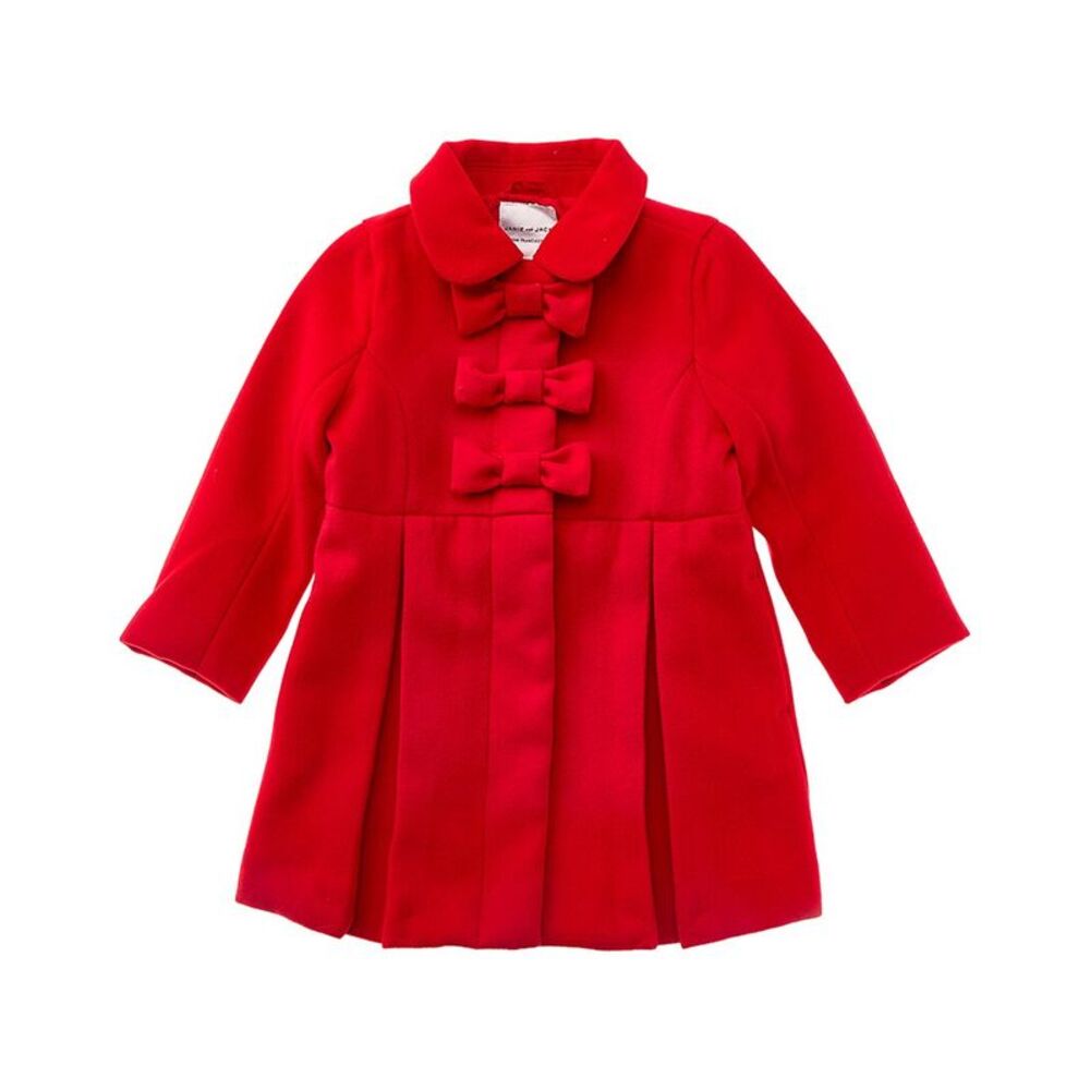 Janie And Jack Girls The Bow Coat, Red